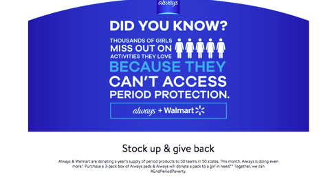Walmart Always #EndPeriodPoverty Showcase
